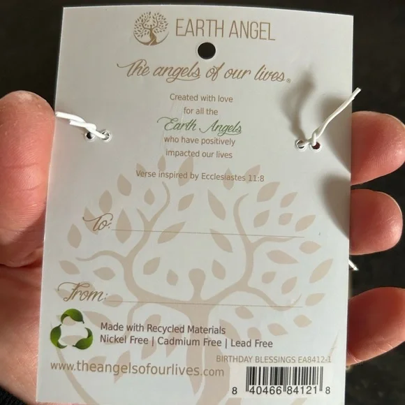 New Earth Angel Birthday Wish Silver Played Bangle Bracelet Key BNWOT - Picture 3 of 3